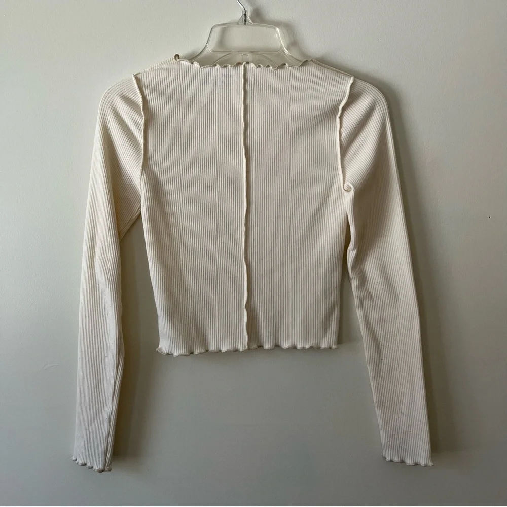 Aerie Ribbed Stretch Long Sleeve Shirt XS